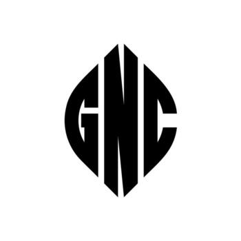 GNC circle letter logo design with circle and ellipse shape. GNC ellipse letters with typographic style. The three initials form a circle logo. GNC Circle Emblem Abstract Monogram Letter Mark Vector. vector