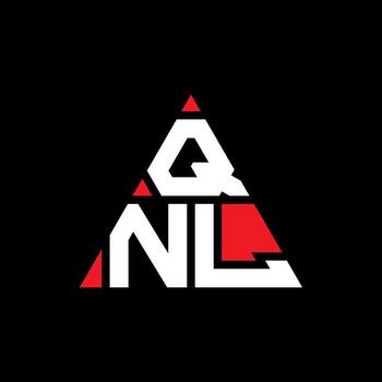 QNL triangle letter logo design with triangle shape. QNL triangle logo design monogram. QNL triangle vector logo template with red color. QNL triangular logo Simple, Elegant, and Luxurious Logo.