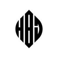 diseño de logotipo de letra de círculo hbj con forma de círculo y elipse. hbj letras elipses con estilo tipográfico. las tres iniciales forman un logo circular. hbj círculo emblema resumen monograma letra marca vector. vector