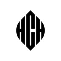 hch diseño de logotipo de letra circular con forma de círculo y elipse. hch letras elipses con estilo tipográfico. las tres iniciales forman un logo circular. hch círculo emblema resumen monograma letra marca vector. vector