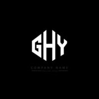 GHY letter logo design with polygon shape. GHY polygon and cube shape logo design. GHY hexagon vector logo template white and black colors. GHY monogram, business and real estate logo.