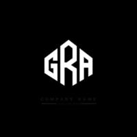 diseño de logotipo de letra gra con forma de polígono. gra polígono y diseño de logotipo en forma de cubo. gra hexágono vector logo plantilla colores blanco y negro. monograma gra, logotipo comercial e inmobiliario.