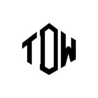 diseño de logotipo de letra tdw con forma de polígono. diseño de logotipo en forma de cubo y polígono tdw. plantilla de logotipo vectorial hexagonal tdw colores blanco y negro. monograma tdw, logotipo empresarial y inmobiliario. vector