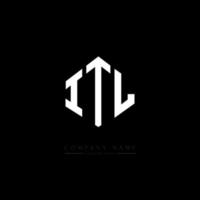 diseño de logotipo de letra itl con forma de polígono. itl polígono y diseño de logotipo en forma de cubo. itl hexágono vector logo plantilla colores blanco y negro. monograma itl, logotipo empresarial y inmobiliario.