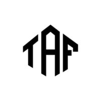 diseño de logotipo de letra taf con forma de polígono. diseño de logotipo de forma de cubo y polígono taf. taf hexágono vector logo plantilla colores blanco y negro. monograma taf, logotipo empresarial y inmobiliario.