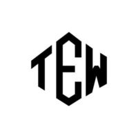 TEW letter logo design with polygon shape. TEW polygon and cube shape logo design. TEW hexagon vector logo template white and black colors. TEW monogram, business and real estate logo.