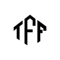 diseño de logotipo de letra tff con forma de polígono. diseño de logotipo en forma de cubo y polígono tff. tff hexágono vector logo plantilla colores blanco y negro. Monograma tff, logotipo empresarial y inmobiliario.