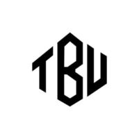 diseño de logotipo de letra tbu con forma de polígono. tbu polígono y diseño de logotipo en forma de cubo. tbu hexágono vector logo plantilla colores blanco y negro. tbu monograma, logotipo comercial e inmobiliario.