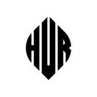 diseño de logotipo de letra de círculo hvr con forma de círculo y elipse. hvr letras elipses con estilo tipográfico. las tres iniciales forman un logo circular. vector de marca de letra de monograma abstracto del emblema del círculo hvr.