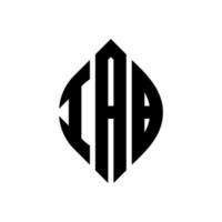 diseño de logotipo de letra de círculo iab con forma de círculo y elipse. letras de elipse iab con estilo tipográfico. las tres iniciales forman un logo circular. vector de marca de letra de monograma abstracto del emblema del círculo iab.