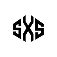 diseño de logotipo de letra sxs con forma de polígono. Diseño de logotipo en forma de cubo y polígono sxs. Sxs hexágono vector logo plantilla colores blanco y negro. monograma sxs, logotipo empresarial y inmobiliario.