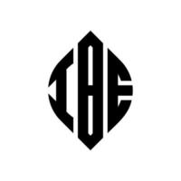 IBE circle letter logo design with circle and ellipse shape. IBE ellipse letters with typographic style. The three initials form a circle logo. IBE Circle Emblem Abstract Monogram Letter Mark Vector. vector