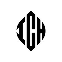 ICX circle letter logo design with circle and ellipse shape. ICX ellipse letters with typographic style. The three initials form a circle logo. ICX Circle Emblem Abstract Monogram Letter Mark Vector. vector