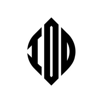 IDO circle letter logo design with circle and ellipse shape. IDO ellipse letters with typographic style. The three initials form a circle logo. IDO Circle Emblem Abstract Monogram Letter Mark Vector. vector