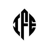 diseño de logotipo de letra de círculo ife con forma de círculo y elipse. ife letras elipses con estilo tipográfico. las tres iniciales forman un logo circular. vector de marca de letra de monograma abstracto del emblema del círculo de ife.