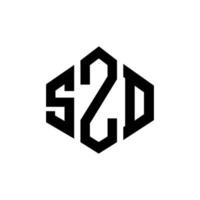 SZD letter logo design with polygon shape. SZD polygon and cube shape logo design. SZD hexagon vector logo template white and black colors. SZD monogram, business and real estate logo.