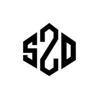 SZO letter logo design with polygon shape. SZO polygon and cube shape logo design. SZO hexagon vector logo template white and black colors. SZO monogram, business and real estate logo.