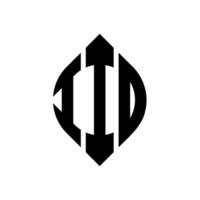 IIO circle letter logo design with circle and ellipse shape. IIO ellipse letters with typographic style. The three initials form a circle logo. IIO Circle Emblem Abstract Monogram Letter Mark Vector. vector