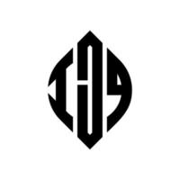 Diseño de logotipo de letra de círculo ijq con forma de círculo y elipse. ijq letras elipses con estilo tipográfico. las tres iniciales forman un logo circular. vector de marca de letra de monograma abstracto del emblema del círculo ijq.
