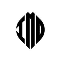 diseño de logotipo de letra de círculo imd con forma de círculo y elipse. imd letras elipses con estilo tipográfico. las tres iniciales forman un logo circular. vector de marca de letra de monograma abstracto del emblema del círculo imd.