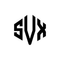 diseño de logotipo de letra svx con forma de polígono. Diseño de logotipo en forma de cubo y polígono svx. Plantilla de logotipo vectorial hexagonal svx colores blanco y negro. Monograma svx, logotipo empresarial y inmobiliario. vector