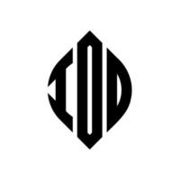 diseño de logotipo de letra circular iod con forma de círculo y elipse. letras de elipse de iod con estilo tipográfico. las tres iniciales forman un logo circular. vector de marca de letra de monograma abstracto del emblema del círculo de iod.