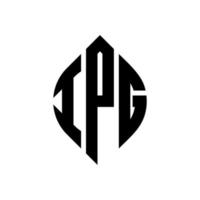 IPG circle letter logo design with circle and ellipse shape. IPG ellipse letters with typographic style. The three initials form a circle logo. IPG Circle Emblem Abstract Monogram Letter Mark Vector. vector