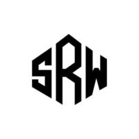 diseño de logotipo de letra srw con forma de polígono. diseño de logotipo en forma de cubo y polígono srw. plantilla de logotipo vectorial hexagonal srw colores blanco y negro. monograma srw, logotipo empresarial y inmobiliario. vector