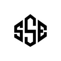 SSE letter logo design with polygon shape. SSE polygon and cube shape logo design. SSE hexagon vector logo template white and black colors. SSE monogram, business and real estate logo.