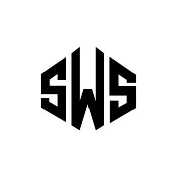SWS letter logo design with polygon shape. SWS polygon and cube shape logo design. SWS hexagon vector logo template white and black colors. SWS monogram, business and real estate logo.
