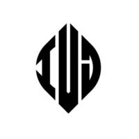diseño de logotipo de letra circular ivj con forma de círculo y elipse. ivj letras elipses con estilo tipográfico. las tres iniciales forman un logo circular. vector de marca de letra de monograma abstracto del emblema del círculo ivj.
