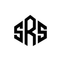 SRS letter logo design with polygon shape. SRS polygon and cube shape logo design. SRS hexagon vector logo template white and black colors. SRS monogram, business and real estate logo.