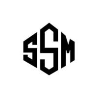 SSM letter logo design with polygon shape. SSM polygon and cube shape logo design. SSM hexagon vector logo template white and black colors. SSM monogram, business and real estate logo.