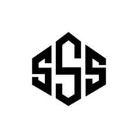 diseño de logotipo de letra sss con forma de polígono. diseño de logotipo en forma de cubo y polígono sss. plantilla de logotipo vectorial hexagonal sss colores blanco y negro. monograma sss, logotipo empresarial y inmobiliario. vector