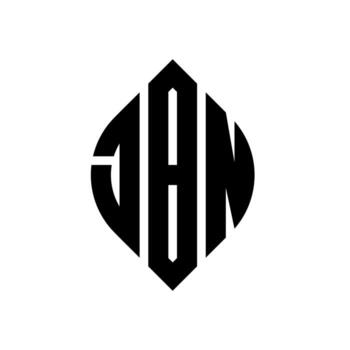 JBN circle letter logo design with circle and ellipse shape. JBN ellipse letters with typographic style. The three initials form a circle logo. JBN Circle Emblem Abstract Monogram Letter Mark Vector. vector