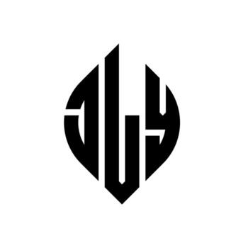 JLY circle letter logo design with circle and ellipse shape. JLY ellipse letters with typographic style. The three initials form a circle logo. JLY Circle Emblem Abstract Monogram Letter Mark Vector. vector