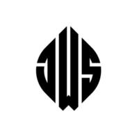 jws diseño de logotipo de letra circular con forma de círculo y elipse. jws letras elipses con estilo tipográfico. las tres iniciales forman un logo circular. jws círculo emblema resumen monograma letra marca vector. vector