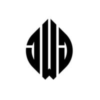 jwj diseño de logotipo de letra circular con forma de círculo y elipse. jwj letras elipses con estilo tipográfico. las tres iniciales forman un logo circular. jwj círculo emblema resumen monograma letra marca vector. vector