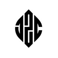 JZC circle letter logo design with circle and ellipse shape. JZC ellipse letters with typographic style. The three initials form a circle logo. JZC Circle Emblem Abstract Monogram Letter Mark Vector. vector