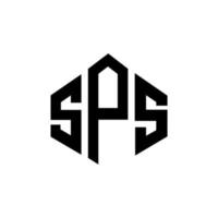 diseño de logotipo de letra sps con forma de polígono. diseño de logotipo en forma de cubo y polígono sps. sps hexagon vector logo plantilla colores blanco y negro. monograma sps, logotipo comercial e inmobiliario.