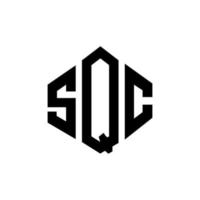 diseño de logotipo de letra sqc con forma de polígono. diseño de logotipo de forma de cubo y polígono sqc. plantilla de logotipo vectorial hexagonal sqc colores blanco y negro. monograma sqc, logotipo empresarial y inmobiliario. vector