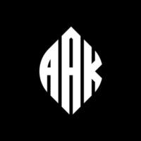 AAK circle letter logo design with circle and ellipse shape. AAK ellipse letters with typographic style. The three initials form a circle logo. AAK Circle Emblem Abstract Monogram Letter Mark Vector. vector