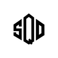 SQO letter logo design with polygon shape. SQO polygon and cube shape logo design. SQO hexagon vector logo template white and black colors. SQO monogram, business and real estate logo.