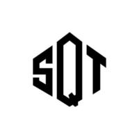 diseño de logotipo de letra sqt con forma de polígono. diseño de logotipo en forma de cubo y polígono sqt. plantilla de logotipo vectorial hexagonal sqt colores blanco y negro. monograma sqt, logotipo comercial e inmobiliario. vector