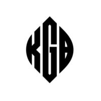 diseño de logotipo de letra de círculo kgb con forma de círculo y elipse. letras de elipse kgb con estilo tipográfico. las tres iniciales forman un logo circular. Vector de marca de letra de monograma abstracto de emblema de círculo kgb.