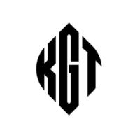 diseño de logotipo de letra de círculo kgt con forma de círculo y elipse. kgt elipse letras con estilo tipográfico. las tres iniciales forman un logo circular. vector de marca de letra de monograma abstracto del emblema del círculo kgt.