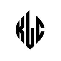 diseño de logotipo de letra de círculo klc con forma de círculo y elipse. klc letras elipses con estilo tipográfico. las tres iniciales forman un logo circular. vector de marca de letra de monograma abstracto del emblema del círculo klc.