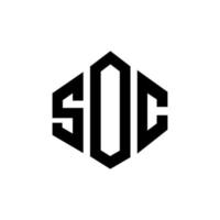 diseño de logotipo de letra soc con forma de polígono. diseño de logotipo en forma de cubo y polígono soc. soc hexágono vector logo plantilla colores blanco y negro. monograma soc, logotipo empresarial y inmobiliario.