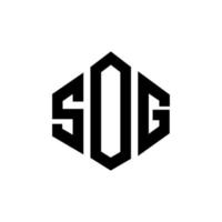 diseño de logotipo de letra sog con forma de polígono. diseño de logotipo en forma de cubo y polígono sog. Sog hexágono vector logo plantilla colores blanco y negro. monograma sog, logotipo empresarial y inmobiliario.