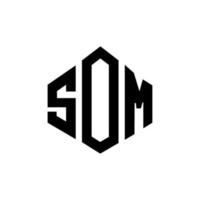 SOM letter logo design with polygon shape. SOM polygon and cube shape logo design. SOM hexagon vector logo template white and black colors. SOM monogram, business and real estate logo.